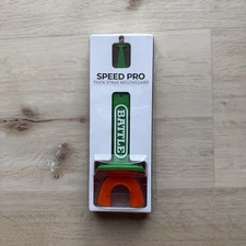 Battle Sports Speed Pro Football Mouthguard with Connected Thick Strap Green Org