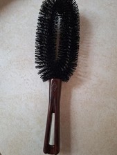 Vtg Stanley Home 7" Lint Clothes Suit Brush Brown Handle Black Bristles Small