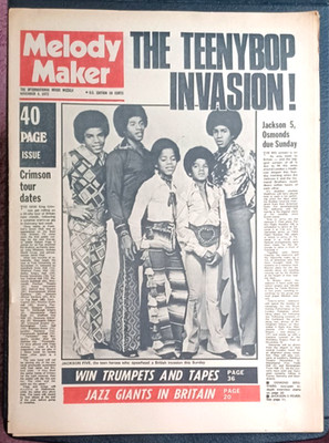Melody Maker Newspaper Nov 1972 The Jackson Five, The Osmonds Near Mint