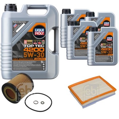 FEBI BILSTEIN Inspektionspaket 9L Liqui Moly Top Tec 4200 5W-30 für BMW 2 Coupe