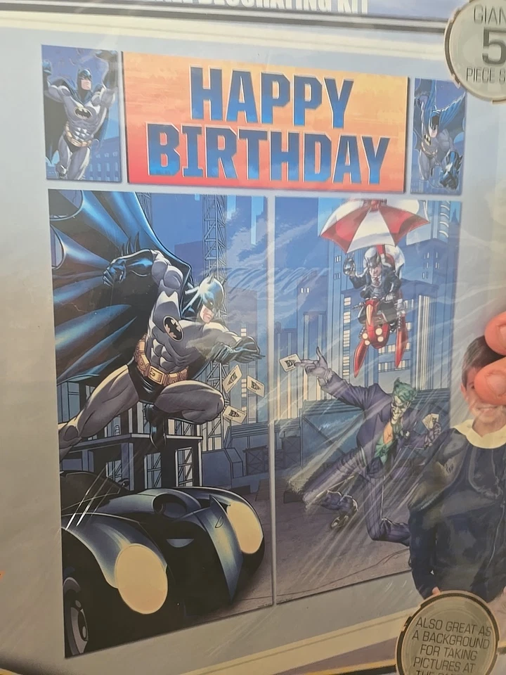 DC Batman Fiesta de Cumpleaños Escena Setters Pared Decoración Kit Gigante 5 Piezas Conjunto Joker Foto 3 de 4
