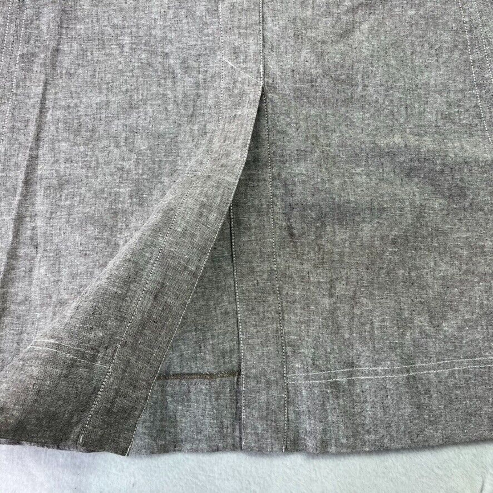 7th Avenue Design Studio Skirt 12 Linen Blend Belted A-line Lined Pockets