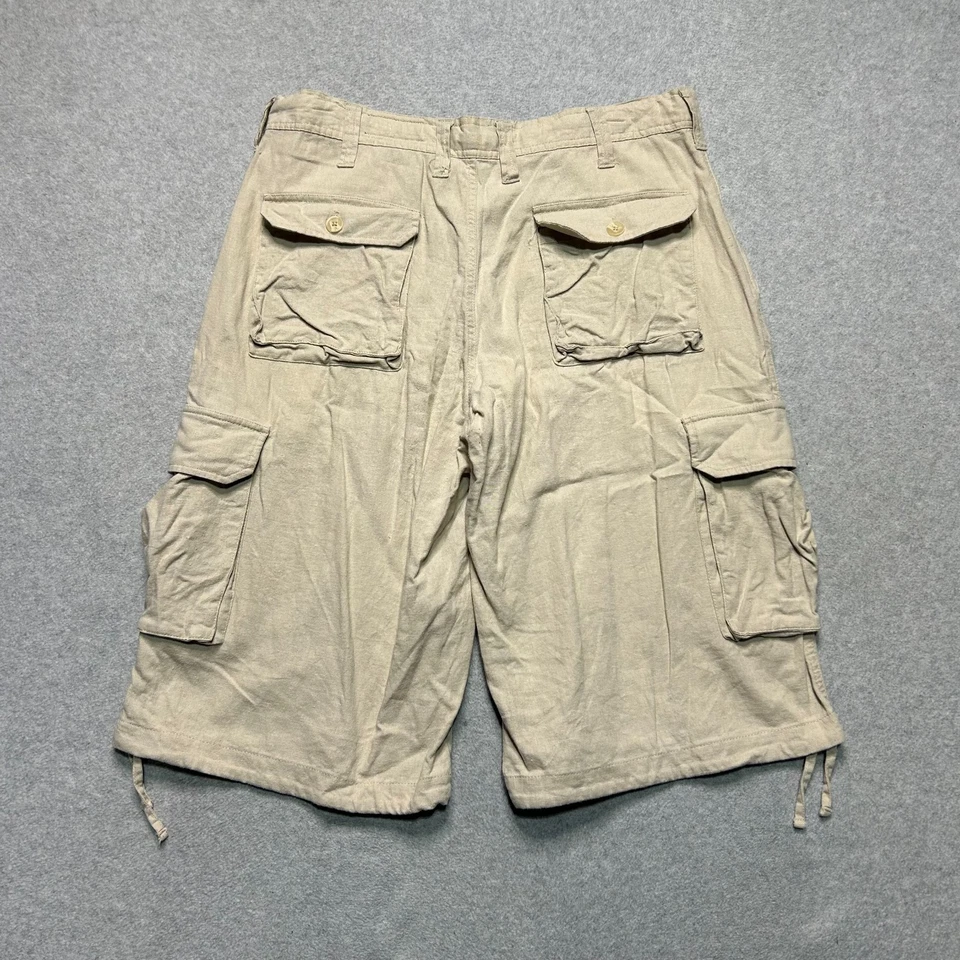 Pantalones Cortos De Colección Polo Ralph Lauren Carga Lino Para Hombres XXL Caqui Big Pony 14" Informales Foto 2 de 4