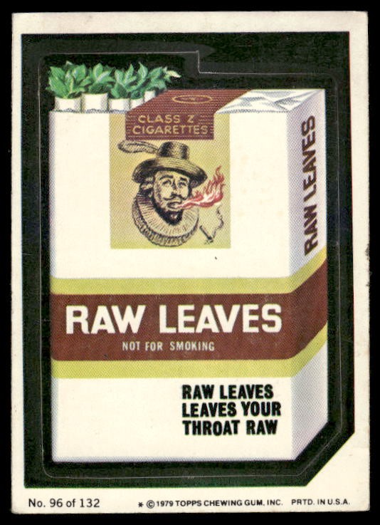 1979 Topps Wacky Packages (2nd Series Rerun) #96b Raw Leaves