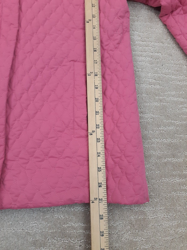 Kate Hill Casual Women's M Bubble Gum Pink Quilted Zip Front Jacket Pockets - Picture 9 of 9