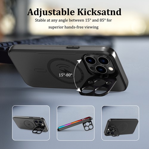 For iPhone 15 Pro Max Plus Safe Case Magnetic Camera Kickstand Phone Cover - Picture 21 of 61