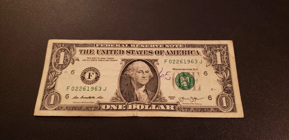 February 26, 1963 - D 02261963 J BIRTHDAY Note $1 Dollar Bill 2013 Historical - Image 4 of 4