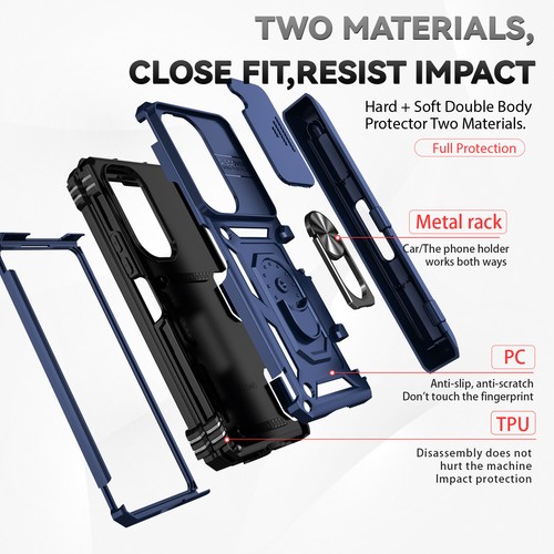 For Samsung Galaxy Z Fold 6 Shockproof Rubber Magnetic Kickstand Case - Picture 60 of 99