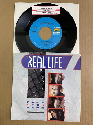 REAL LIFE Face To Face (Once Bitten) / Flame 45 +PS Curb MCA-52712 UNPLAYED +ts