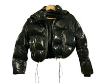 Maniere De Voir Black Bomber Jacket Size Uk 6 - Rrp £130