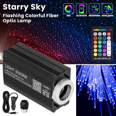 12W Twinkle Fiber Optic Starlight Kit APP/Remote for Car Home Star Roof Decor