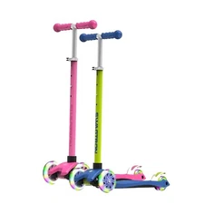 Swagtron K5 3-Wheel Kids Scooter w/ Light-Up Wheels Height-Adjustable Ages 3+
