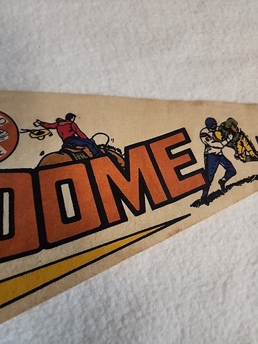 1974 VINTAGE ASTRODOME BANNER PENNANT WFL HOUSTON TEXANS SUPER RARE SPORTS MUSIC - Picture 5 of 12
