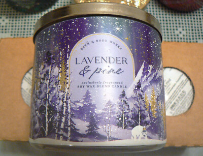 NEW TOP SELLER Bath & Body Works 3-wick Scented Candle in LAVENDER & PINE SCENT