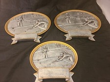3 PDU VTG Ladies Resin High Relief Billiards Pool Player Trophy Plaques Decor