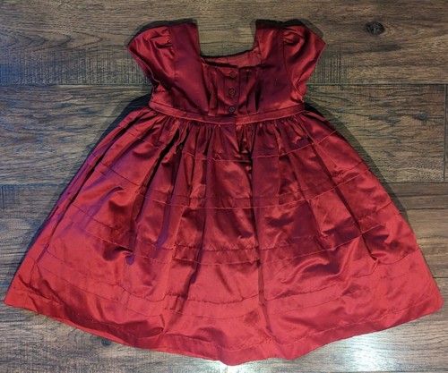 Gymboree Girls Size 5T Solid Red Dress w/ Pleating Holiday Traditions Christmas - Picture 2 of 17
