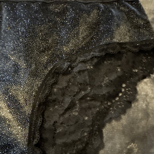 Neu mit Etikett Victoria Secret schwarz/grau Spitze Samt Hipster Höschen Medium selten - Bild 3 von 4