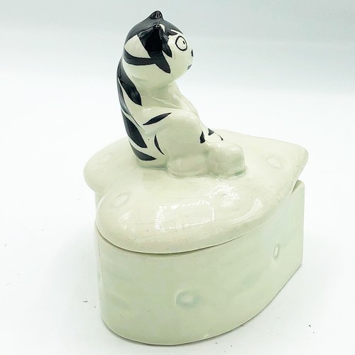 Takahashi Tom Cat Heart Shaped Trinket Box Black and White Cat - Picture 5 of 9