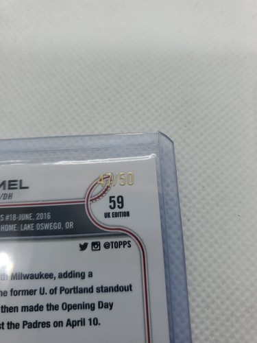 2022 Topps UK Edition Purple 47/50 Cooper Hummel #59 Rookie RC Giants - Picture 3 of 3