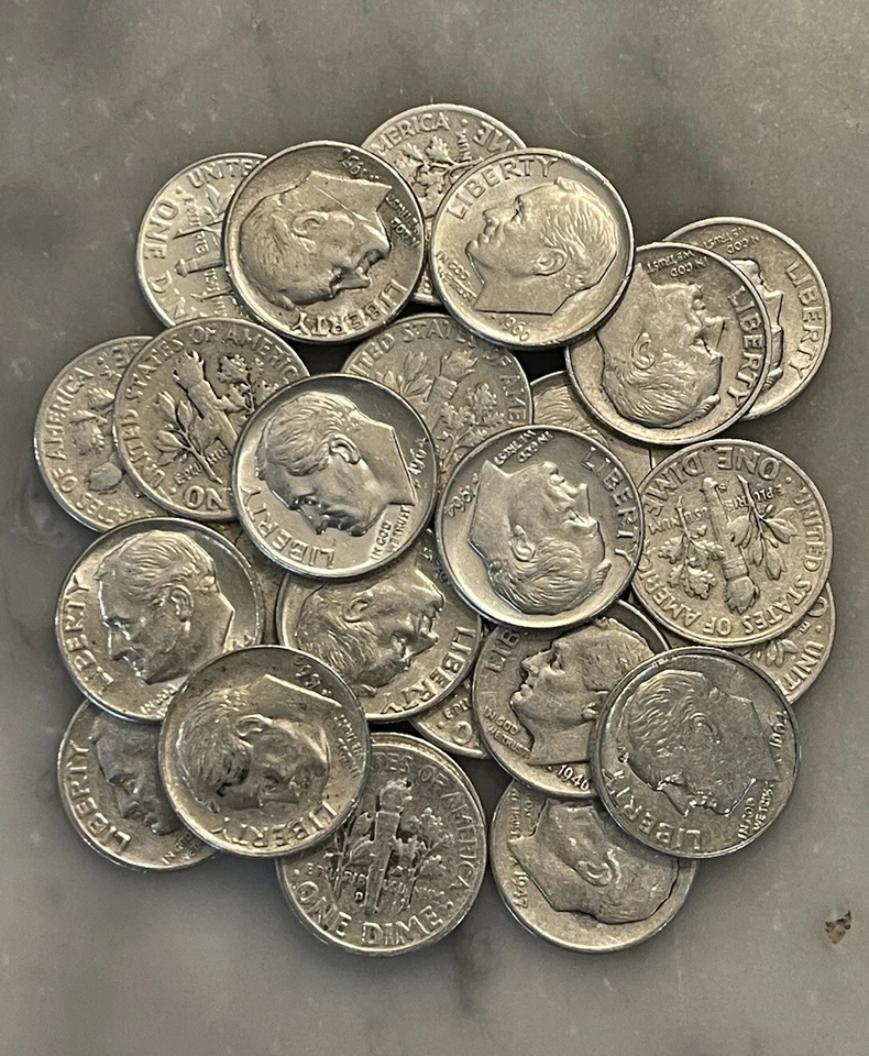 Lot of 25 Roosevelt Dimes 1946-1964 90% Silver CHOOSE HOW MANY LOTS OF 25 COINS! - Image 3 of 4