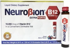 Neurobion Extra Forte B12 10,000 mcg Vials, Liquid - Extreme Powerful- 10 Vials