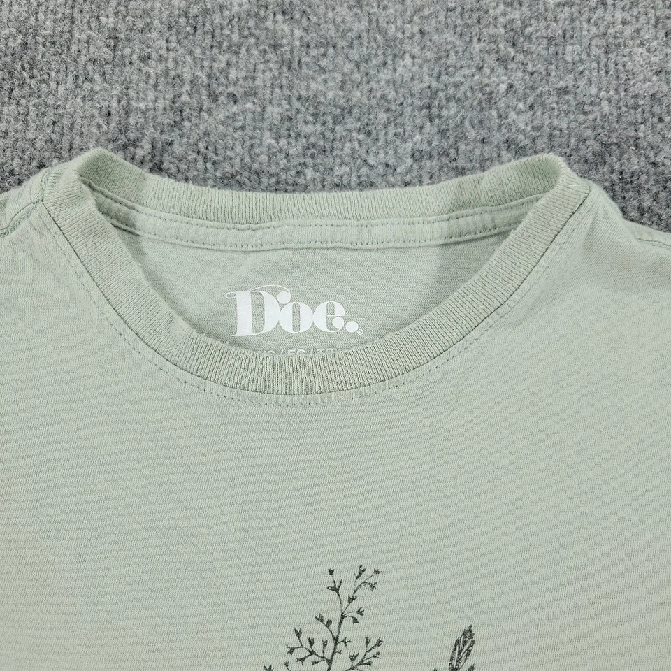 Camisa Doe Para Mujer XS Gris Flores Silvestres Floral Gráfico Camiseta Manga Corta Top Adulto Foto 3 de 4