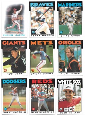 1986 Topps Baseball Trading Cards / You Choose #s 251 - 500 / mb45