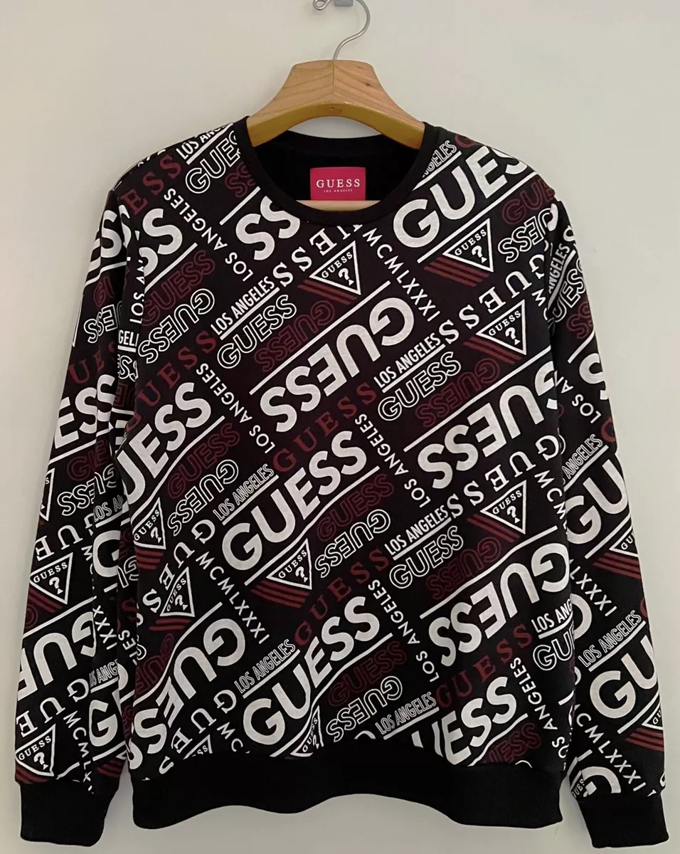 GUESS Los Angeles Limited Edition Men Logo Pullover Sweatshirt Sz L White | eBay