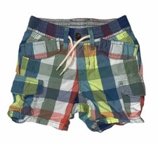 Preowned- Baby Gap 3.5  Drawstring Plaid Shorts Boys Size 18-24 Months 