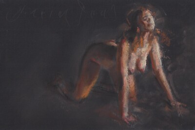 FEMALE FIGURE Girl Study Pose Pastel Sketch DRAWING Impressionist Painting a Day