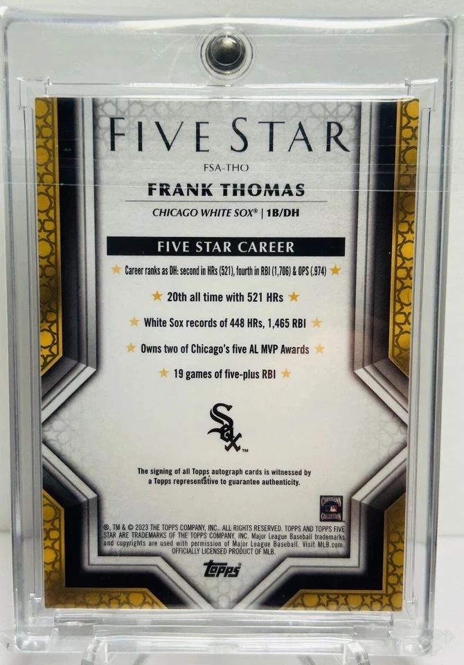 Frank Thomas 2023 Topps Five Star Auto Blue 13/25 FSA-THO Chicago White Sox - Image 2 of 2