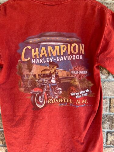 Camicia Harley Davidson Roswell quasi nuova Alien doppia faccia grafica 2001? Stratman - Foto 2 di 13