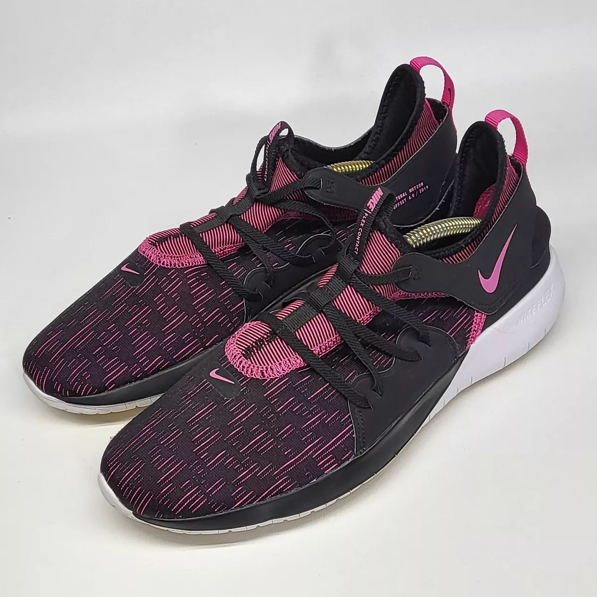 Nike Flex Contact 3 Running Shoes Women s Sz 9.5 BlackPink Black Sneakers