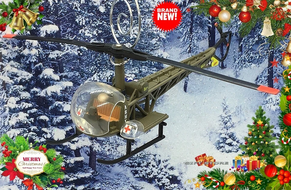 🎁 ADORNO DE NAVIDAD MASH HELICÓPTERO CAMPANA H13D EJÉRCITO AMBULANCIA AÉREA BONITO REGALO 🎁 Foto 4 de 4