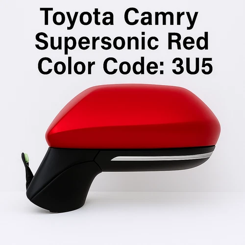 NEW SUPERSONIC RED Driver LH Power Mirror Fits 22-24 Toyota Camry SE Heat Signal