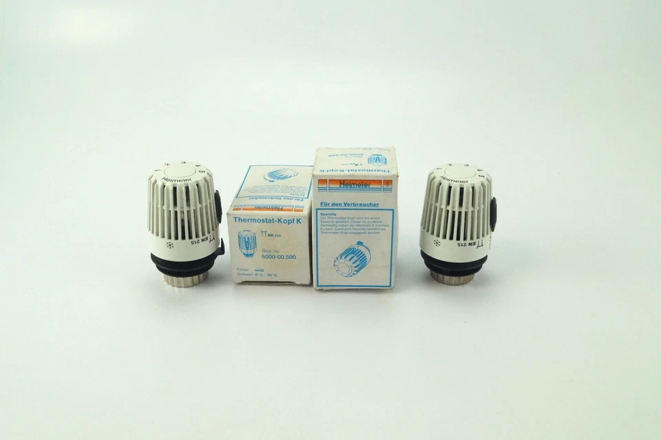 2x Heimeier Thermostatkopf K 6000-00.500 Weiß alte Bauart ✅ - Bild 2 von 4