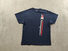 Champion Shirt Adult Womens 1XL Dark Blue Short Sleeve