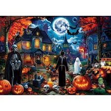 Halloween 1000-Piece Puzzle for Adults - Spooky Skeletons, Ghosts  Pumpkins