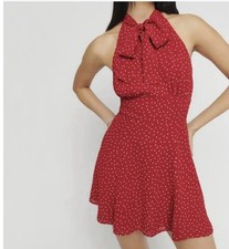 Reformation Women's Red and White Polka Dot Dress. Size 6 No Tags But Never Worn