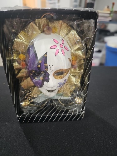 Vintage Maskerade 6" Keramik Gesichtsmasken, hängende Wandkunst Karneval Dekor - Bild 2 von 5