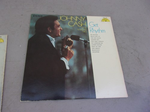 2 Johnny Cash Vinyl Record Albums LP Sun 104 105 Songs Trains Rivers Get Rythm - Picture 3 of 4
