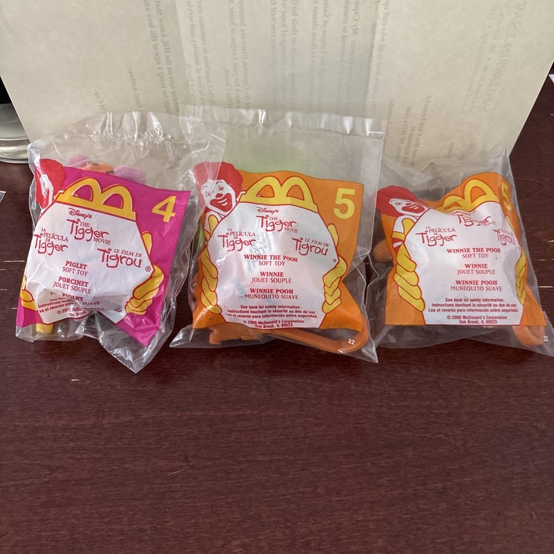 2000 McDonald's Happy Meal Toy The Tigger Movie #5 Winnie The Pooh and  #6 NIP