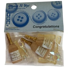 Dress It Up Congratulations Buttons & Embellishments- Champagne Bubbles 149
