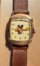 Rare 1946 Disney Mickey Mouse Face Watch Kelton With Original Leather Band/Box