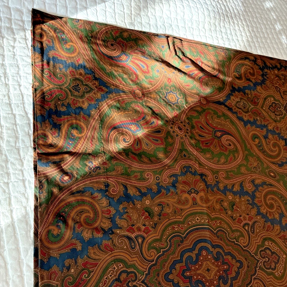 Ralph Lauren Vintage Drapery Panels Pair Elizabeth Paisley 84x84 Excellent - Image 2 of 4