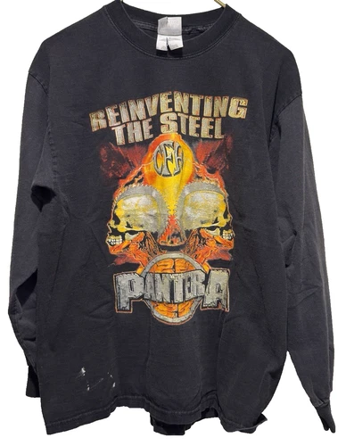 PANTERA Shirt Men's Long-Sleeve L Black Reinventing 2000s vintage concert t-shirt, vintage, single stitch, B+ condition