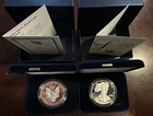 2013+2014-W Silver American Eagle One Ounce Proof Walking Liberty w/ COA & Box