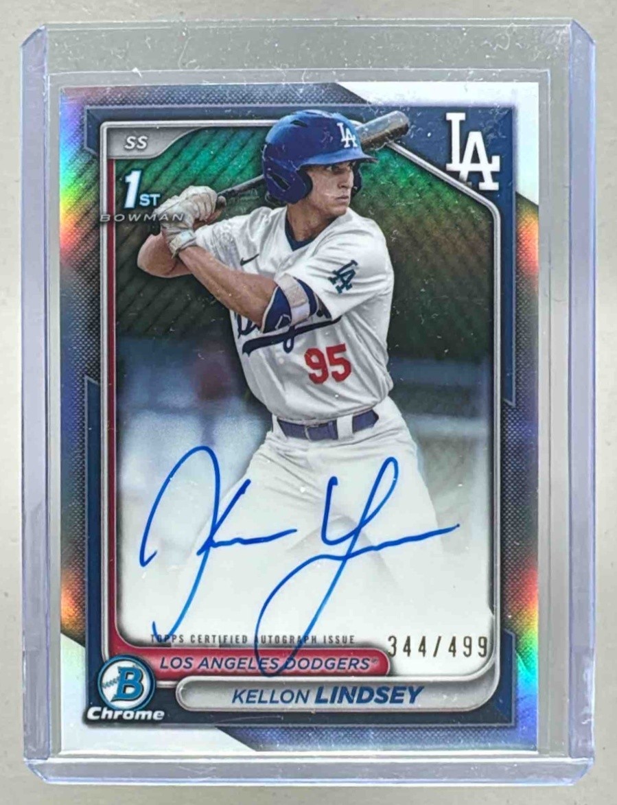 Kellon Lindsey 2024 Bowman Chrome Draft #CPA-KL Refractor Auto 1st RC /499
