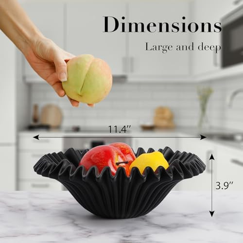 11.4'' Large Decorative Bowl - Fruit Bowl for Kitchen Counter, Key Bowl for - Picture 7 of 8
