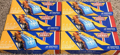 Boy Scouts Pinewood Derby Car Kits Lot of 6 Blue and Yellow Boxes